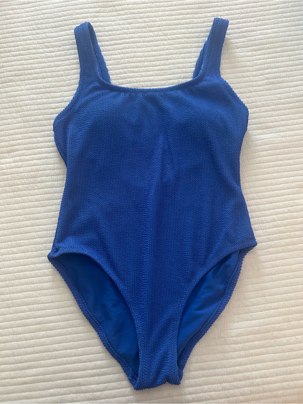 Shade & Shore Blue Textured One-Piece Swimsuit